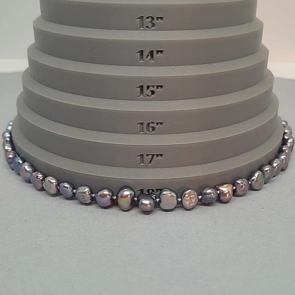 Vintage Peacock Baroque Freshwater Pearl Necklace Gray Purple Iridescent